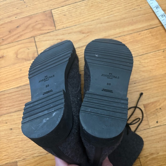 Josefina Portugal Charcoal Gray Leather & Wools Boots Size 7 - Picture 7 of 8